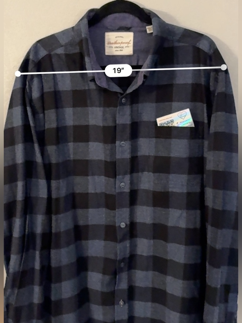 Weatherproof Men's Black and Navy Button-Down Flannel Shirt - Picture 3 of 6